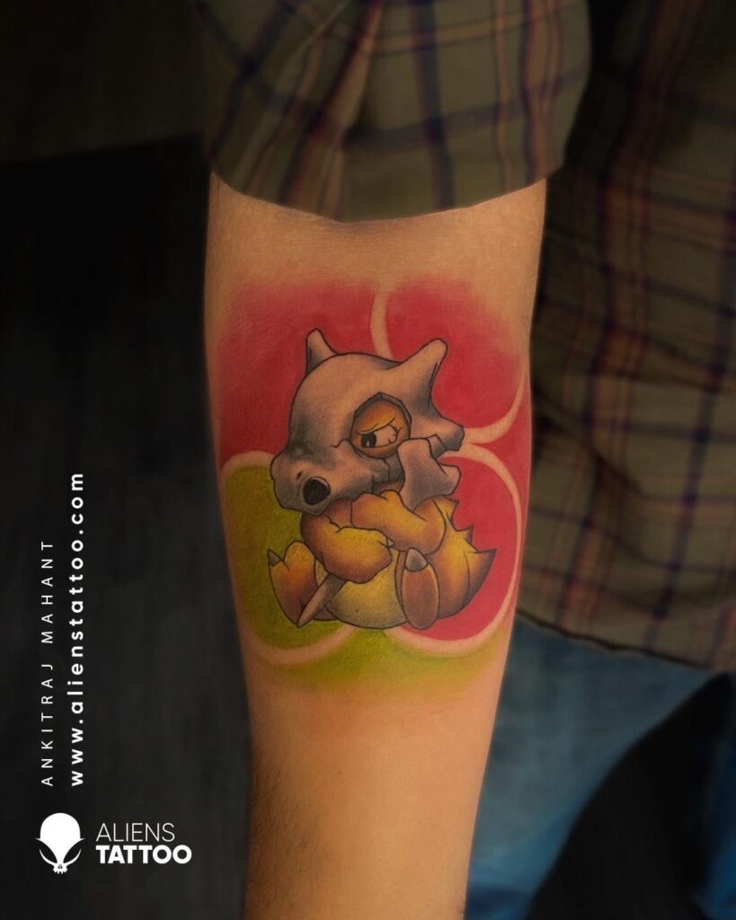 Check Out This Amazing Cubone Pokemon Tattoo by Aliens Tattoo!