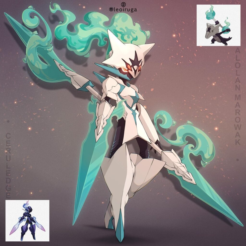 (OC) Hello guys, I'd like to show you some of my latest PokeFusions, I hope you like them (Swipe to see all the artworks) 🩵