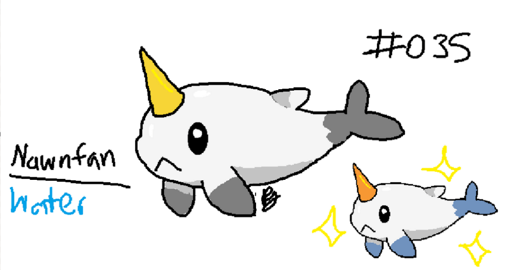 Here are Nawnfan and Lanceross, two water type pokemon in the Scandia region. Based on Knights, narwhals and lances (they are also water ride pokemon)