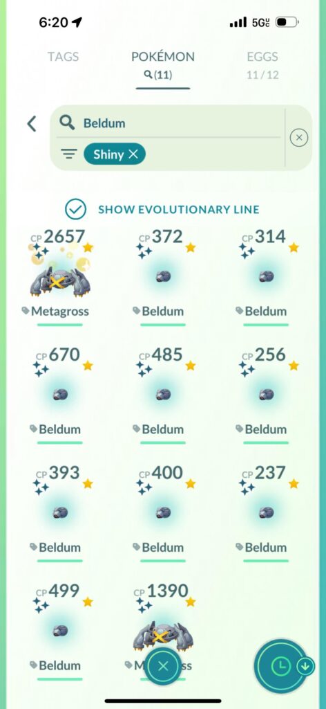 Beldum shinys count