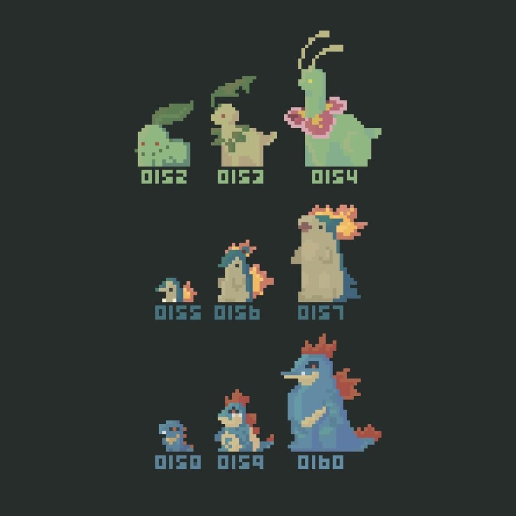 Gen 2 pixel art done! Gonna keep going :)