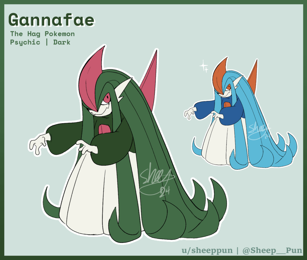 Gannafae, the Hag Pokemon (Kirlia Alt Evolution)