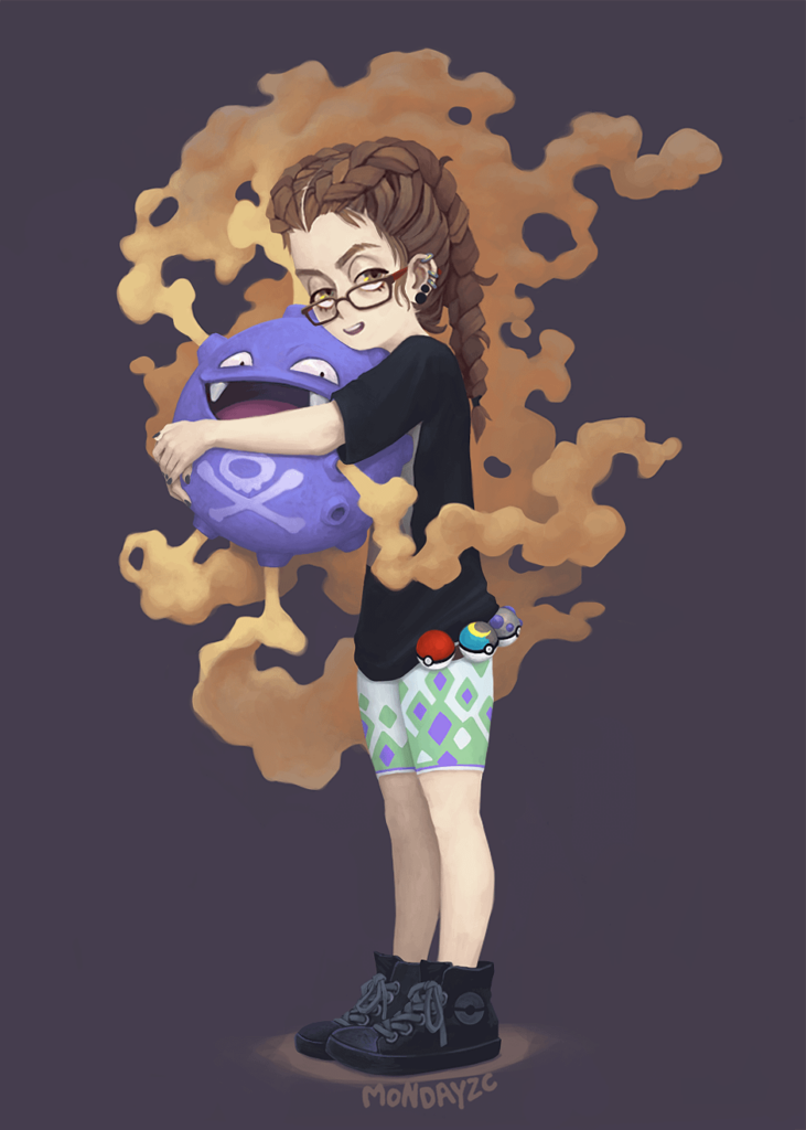 i drew a koffing trainer (oc)