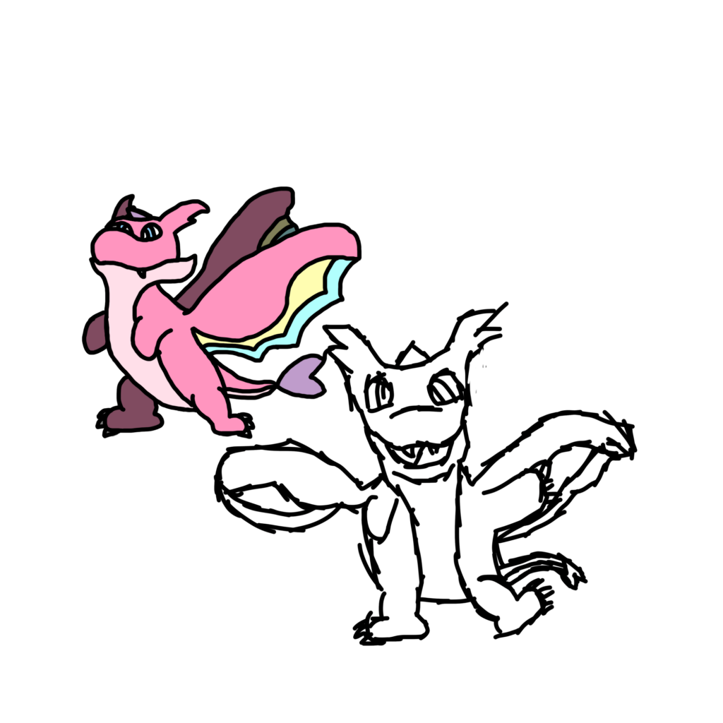 Hi, I’m back on the sub! I created this dragon fairy pokemon. As a bonus I added a sketch of it attacking. It may be friend shaped, but if you bother it, it attacks with its horn, tail tip, and retractable claws. Essentially a cat dragon.