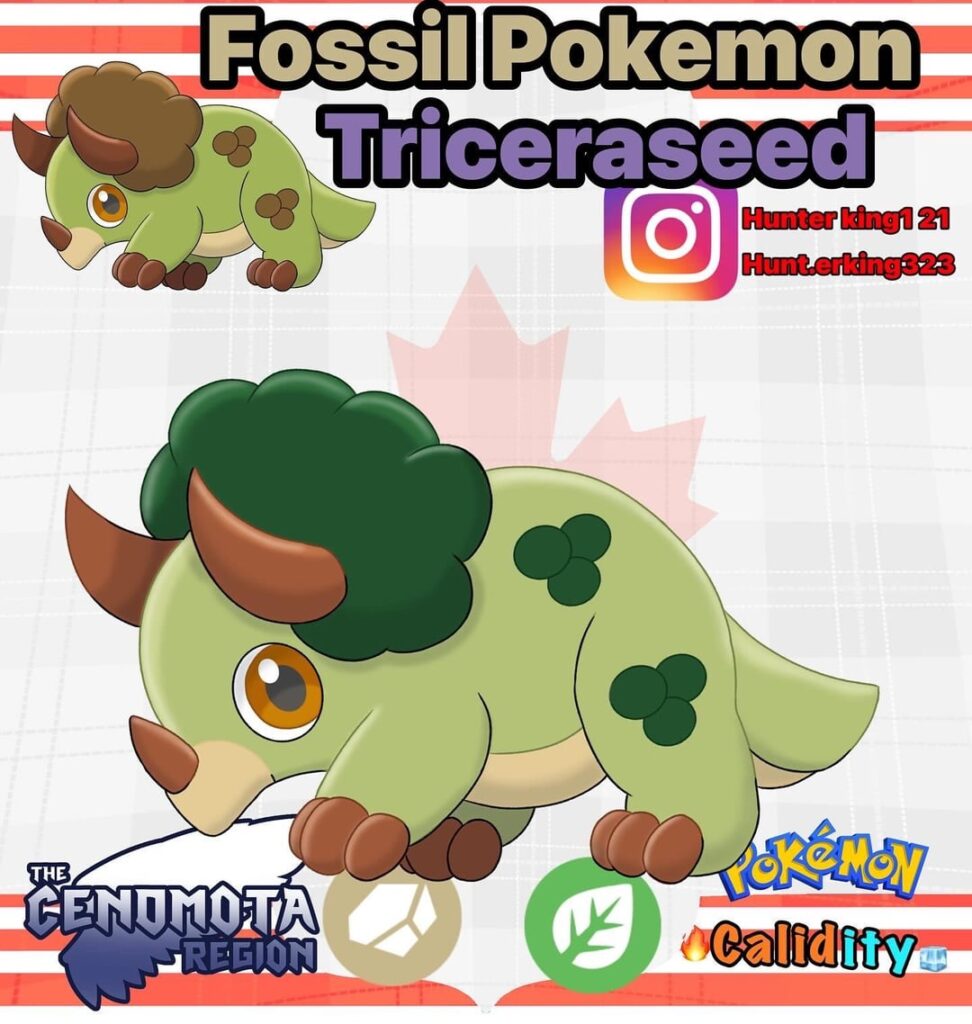 Heres (20f3) fossil mon based on a Triceratops (info below)