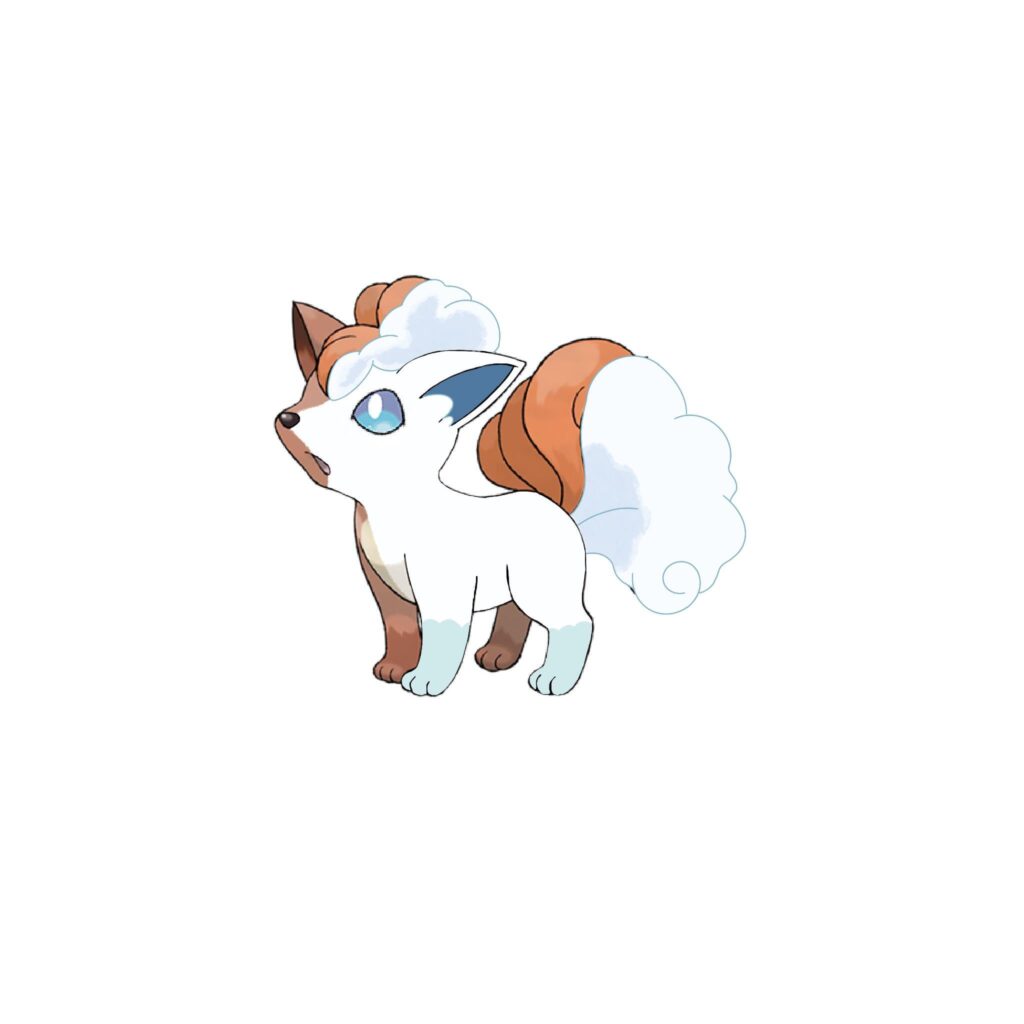 An Alolan and Kantonian Vulpix mix.  Would definitely be Fire/Ice type