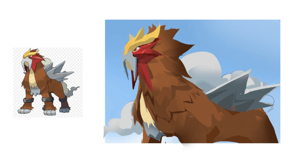 I love Entei so much and decided to make a little painting