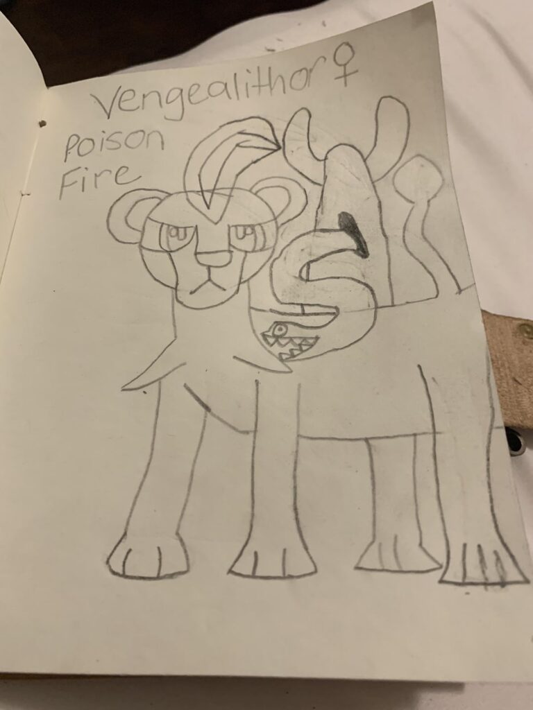 Fake mon Fire starter for a Savanna region (I don’t have a name and haven’t finished drawing them)