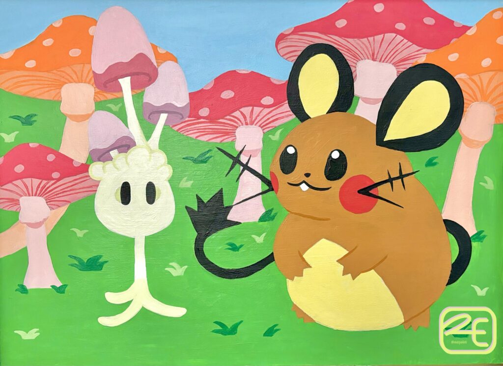 A Little Morelull and Dedenne Painting