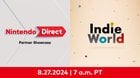 Join us tomorrow, August 27 at 7am PT, for an #IndieWorld Showcase followed by a #NintendoDirect Partner Showcase! The livestream, featuring both presentations back-to-back, will be roughly 40 minutes in total.