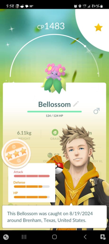 My kid said to evolve my shiny oddish. Used my only sun stone. She was right