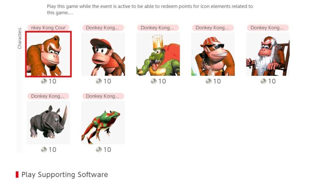 Donkey Kong Country Icons now available for Nintendo Switch Online suscribers.