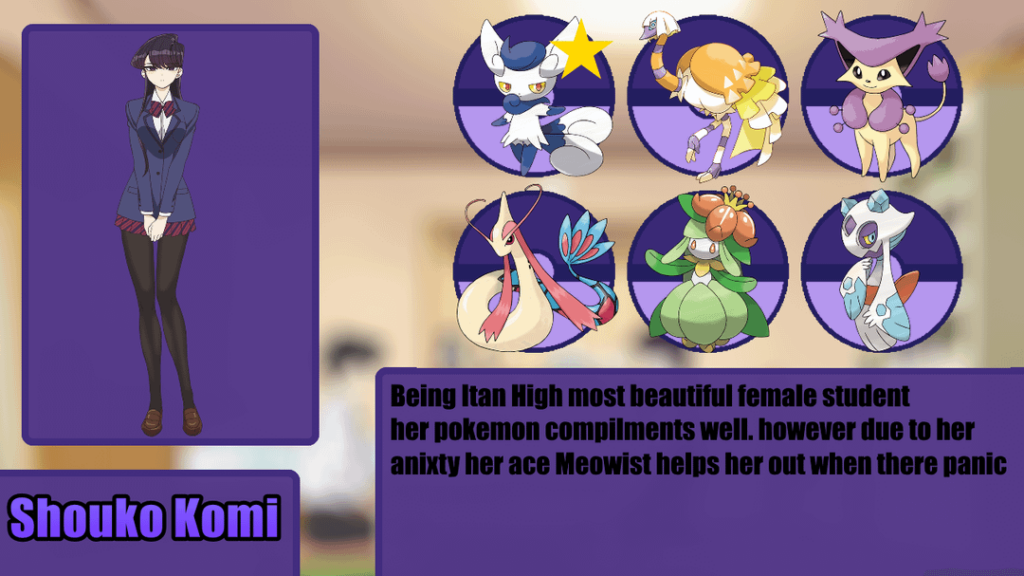 Cast of Komi Can't Communicate Pokemon Teams (My Grammar Not That Good)