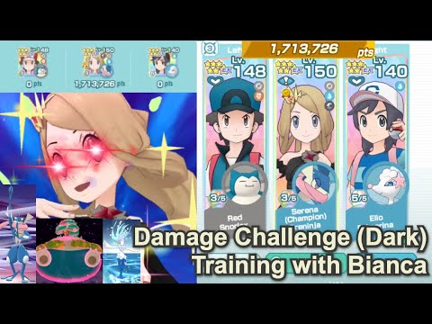 Pokemon Masters EX - 1.7M Points on Damage Challenge: Training With Bianca (Dark Weakness Solo)