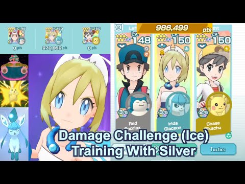 Pokemon Masters EX - Nearly 1M Points on Damage Challenge: Training With Silver (Ice Weakness Multi)