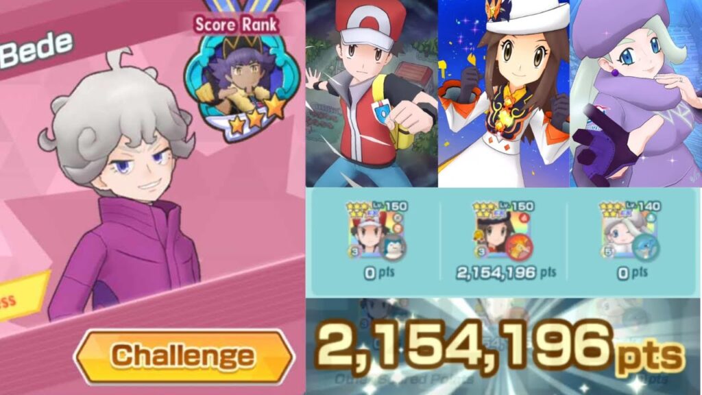 2,154,196 Points in Damage Challenge: Training With Bede (3v1, Fire Weak) [Pokemon Masters EX]
