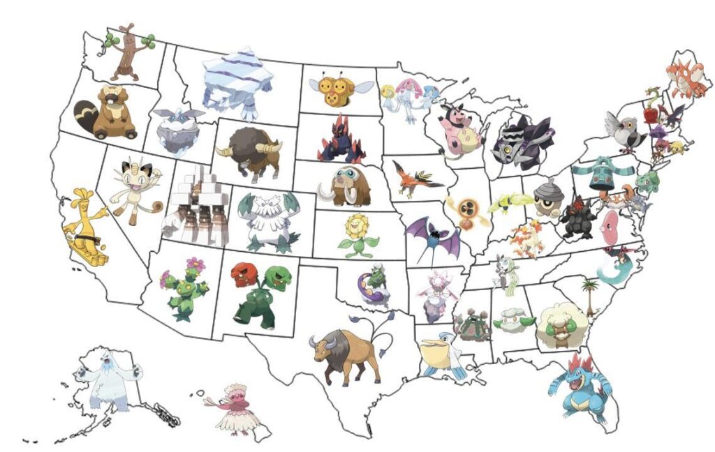 My take on a Pokémon for each U.S. State
