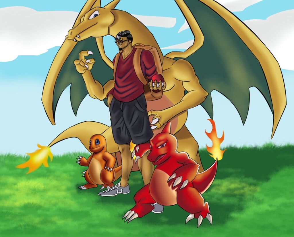 In this drawing I became Charmander's master with his evolutions. What will be the next Pokémon I will master? And do you want to become a pokemon master?