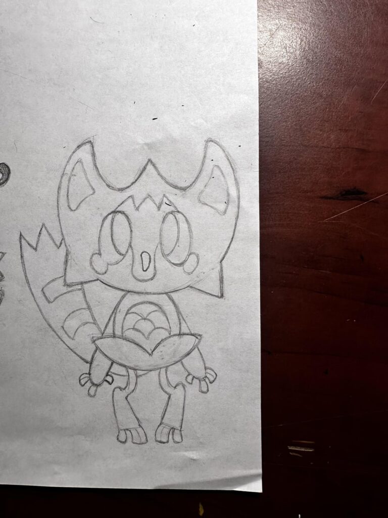 My grass starter Fakemon based on the Nigerian Bush Baby Myth.