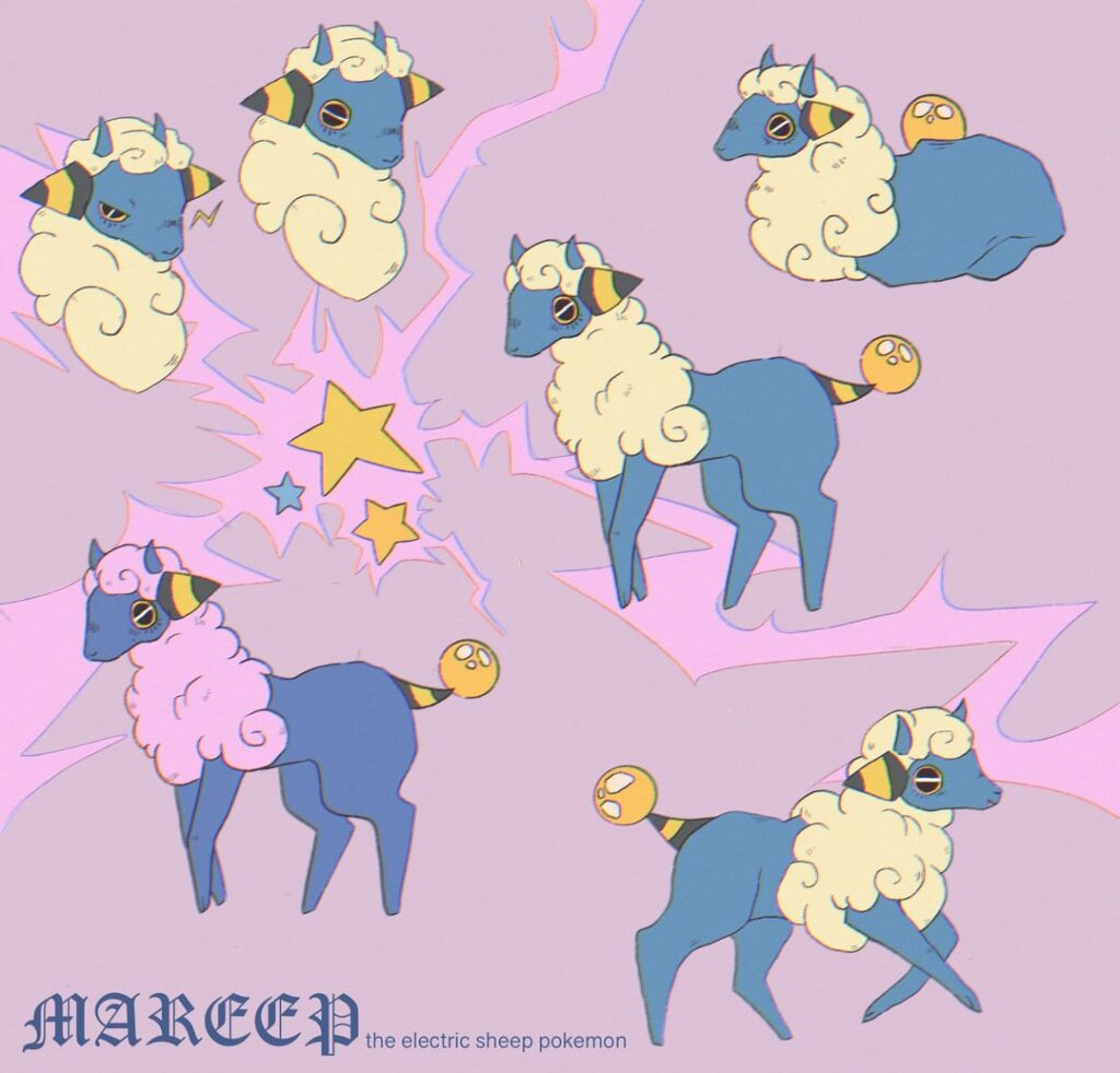 Mareep: electric sheep Pokémon [OC]