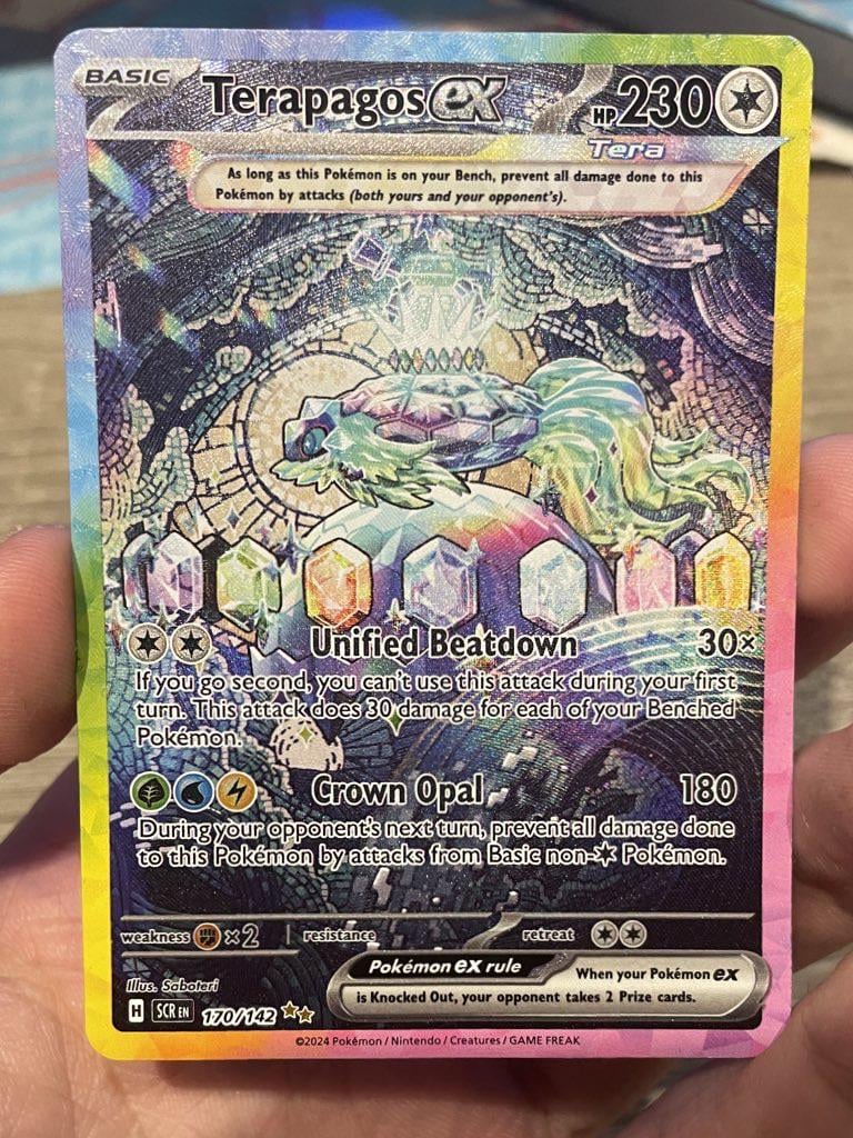 i don’t know if it’s luck or what but this is my first ever stellar crown booster pack and this is what i get