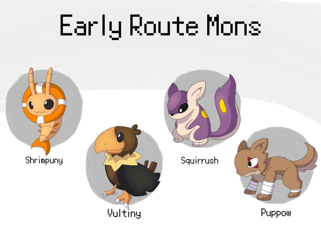 Created Some Early Route Pokemon for my Fakemon Region!