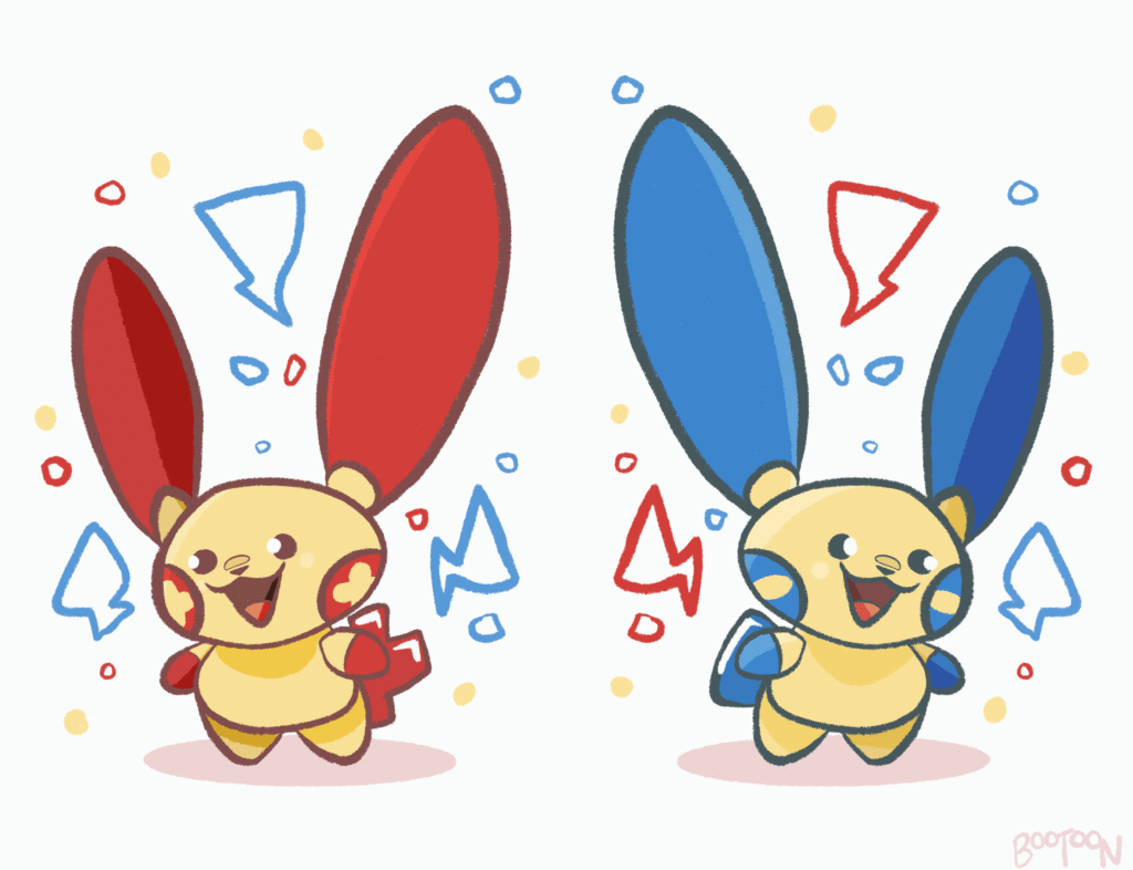 [OC] Plusle + Minun ⚡️💛