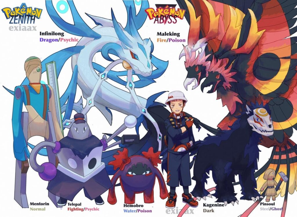 First fakemon drawn ever: Jujutsu Kaisen Pokemon AU
