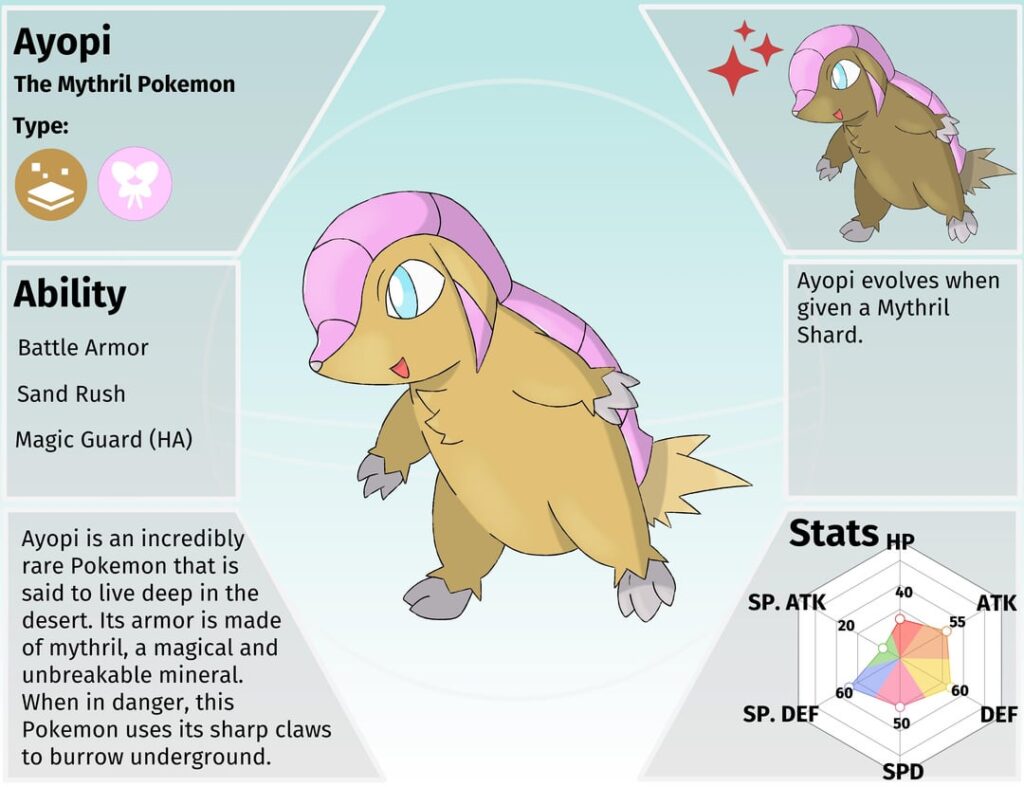 Ayopi and Naguteca, the pink fairy armadillo Pokemon!