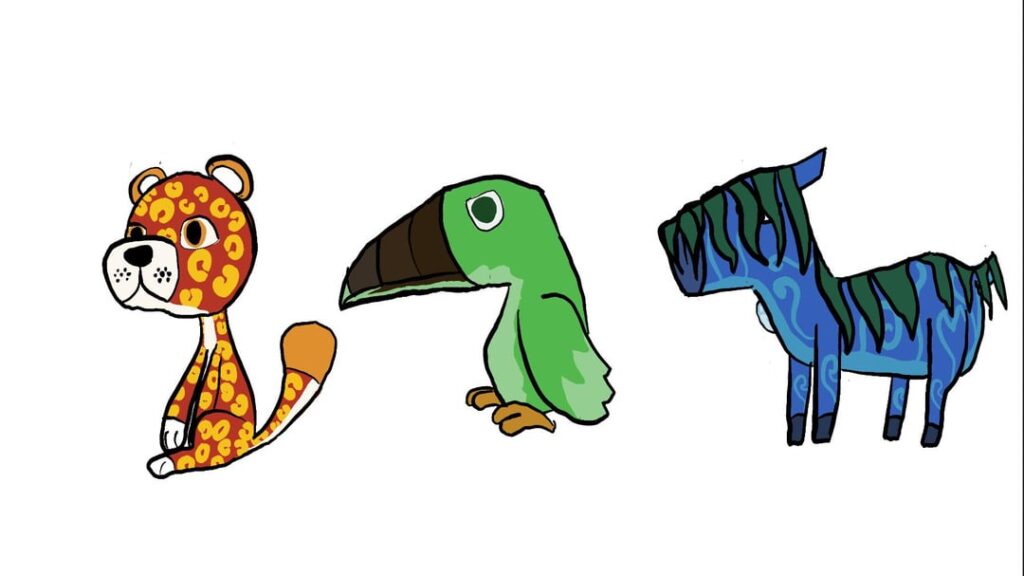 Bunch of fakemon I’ve made (some are VERY OLD the black cows are shiny) (OC)