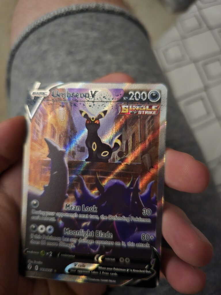 Got a cool ink error Umbreon from a local card store recently for only $50cad because they classified it as "Damaged?" I think it's pretty cool