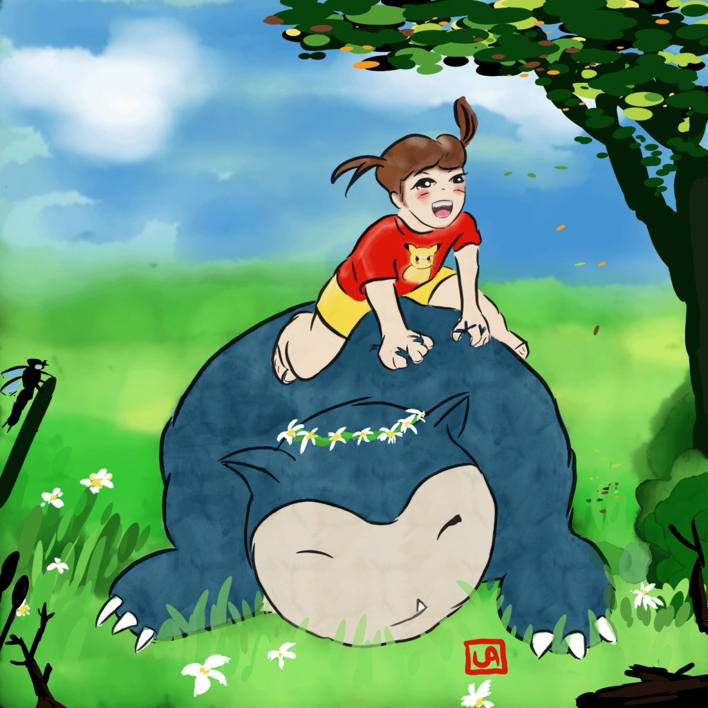 Afternoon with Snorlax - by me uuxxaa