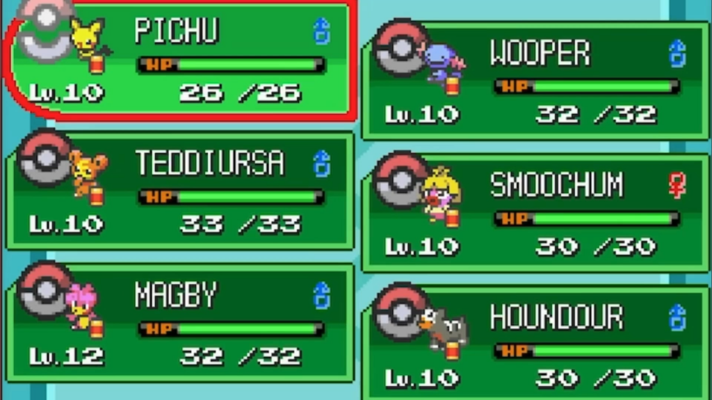 Testing out the Pichu Posse team