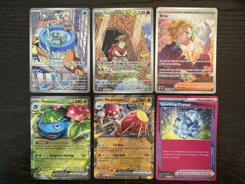 A 3 blister pack and booster bundle of Stellar Crown.
