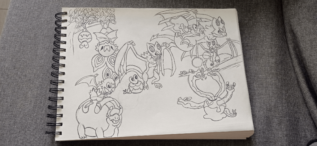 [OC] Dragon friends 🍎 🦇 🐲