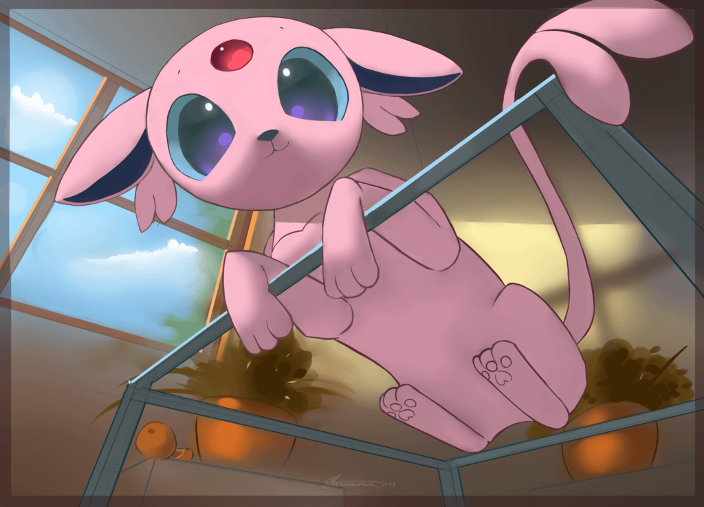 Curious Espeon, [OC]