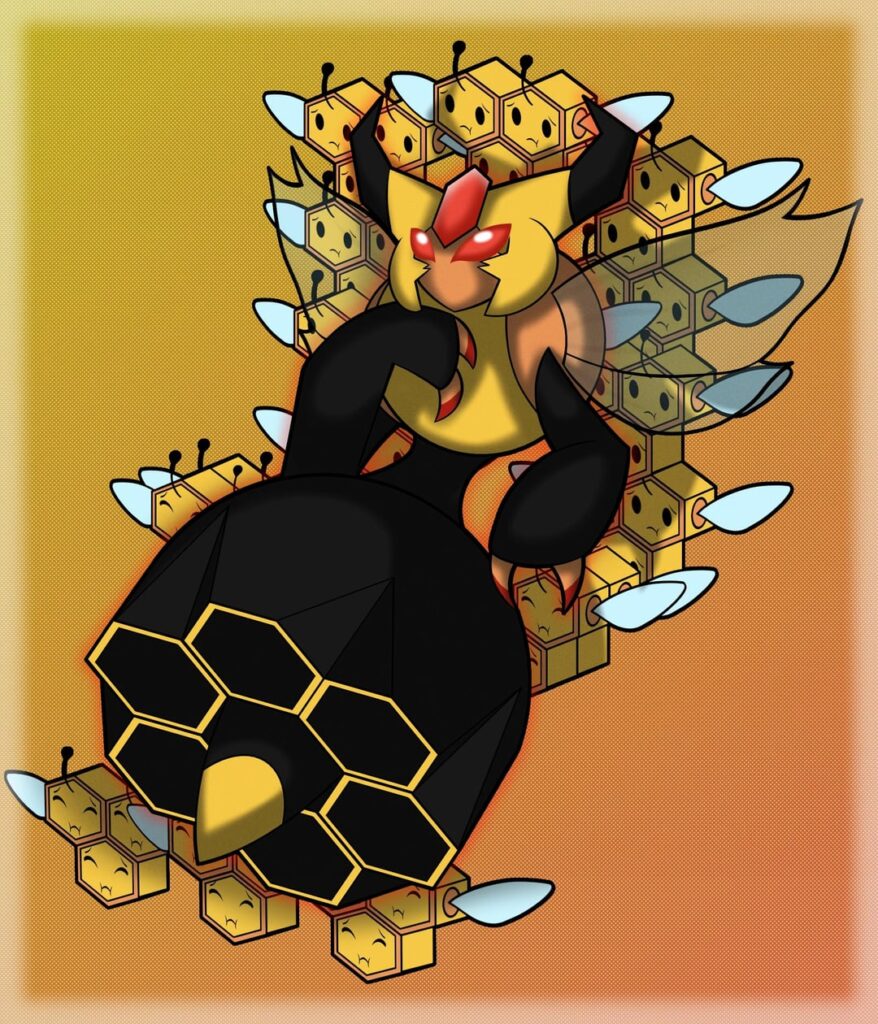 Mega Vespiquen art I commed! Based on a lil concept I made (in description)