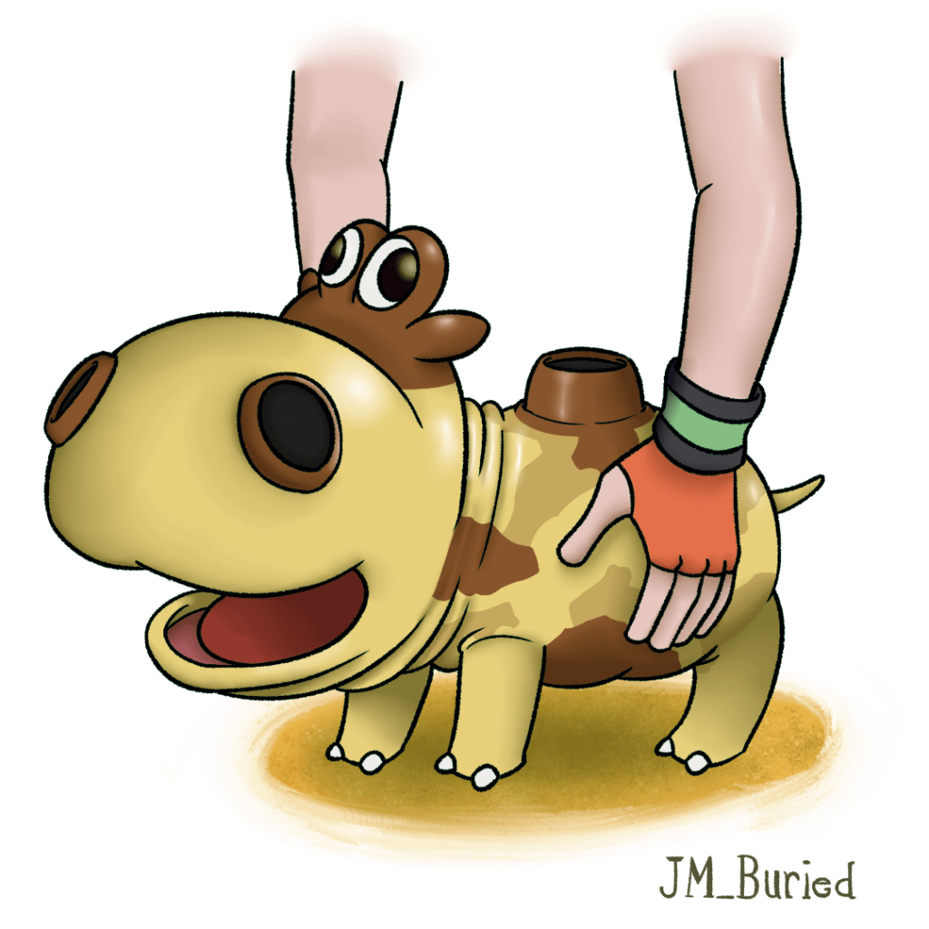 I drew Hippopotas as Moo Deng