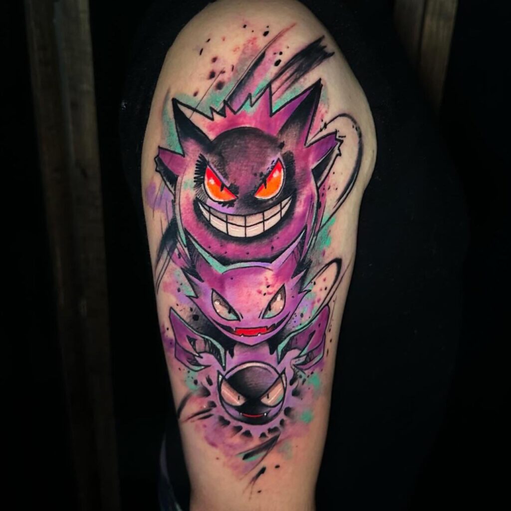 What do you think about my Gengar evolution line tattoo?!