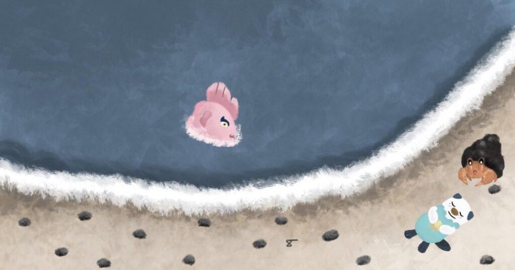 Oshawott loves beach days