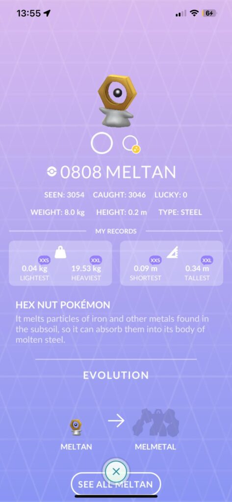 How many meltans did you have to catch before a hundo?
