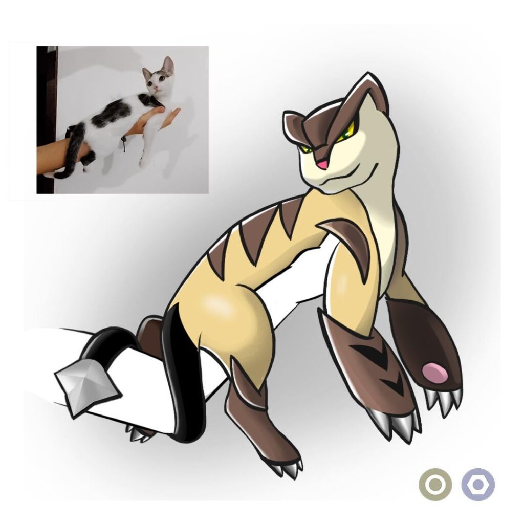 Creating the evolved pokemon version of my cat