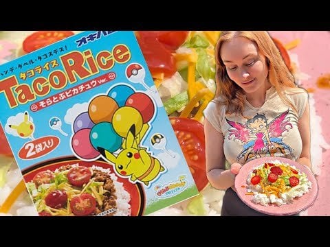 Trying Pikachu Taco Meat from the Okinawa Pokemon Center 🌮