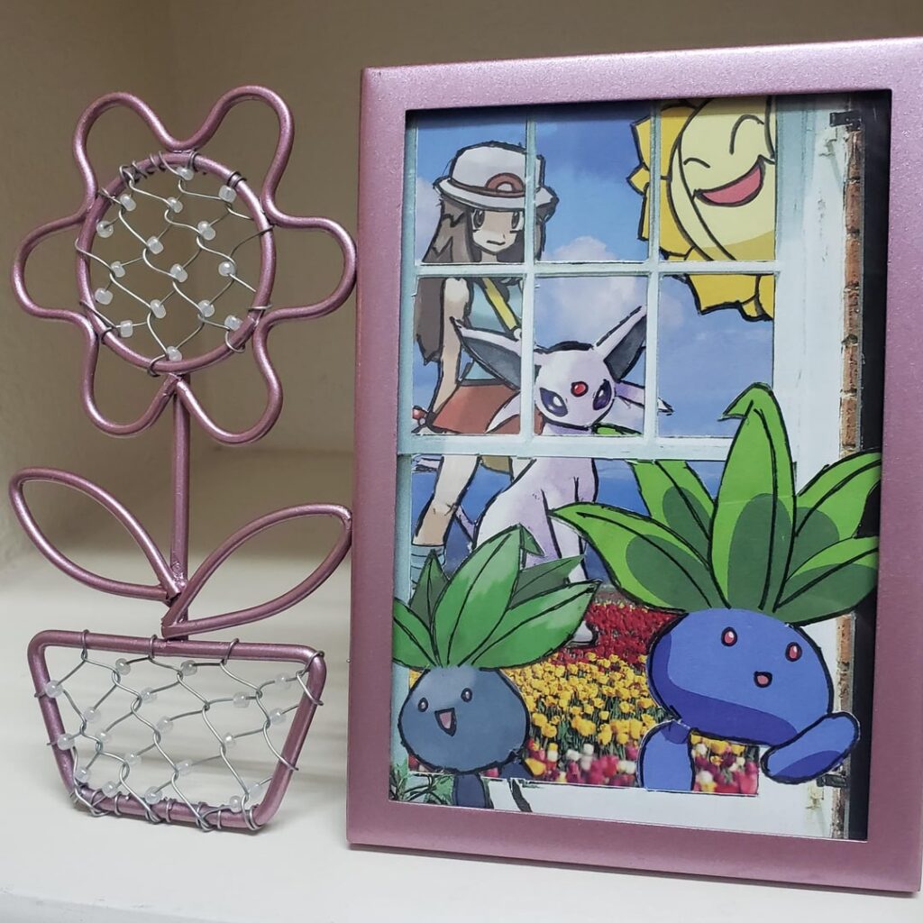 I made an Oddish inspired collage for my desk at work [OC]