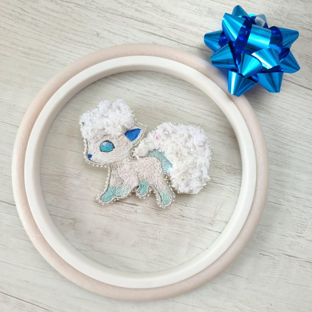 Alolan Vulpix handmade brooch
