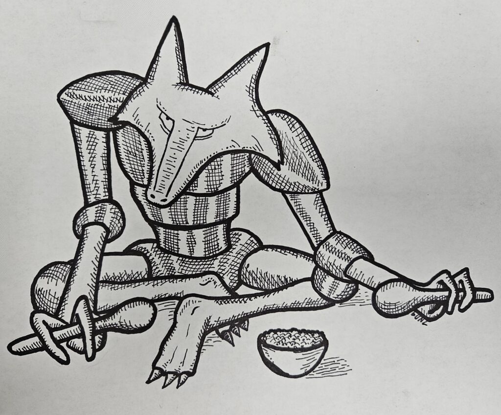 Alakazam utilizing his spoons