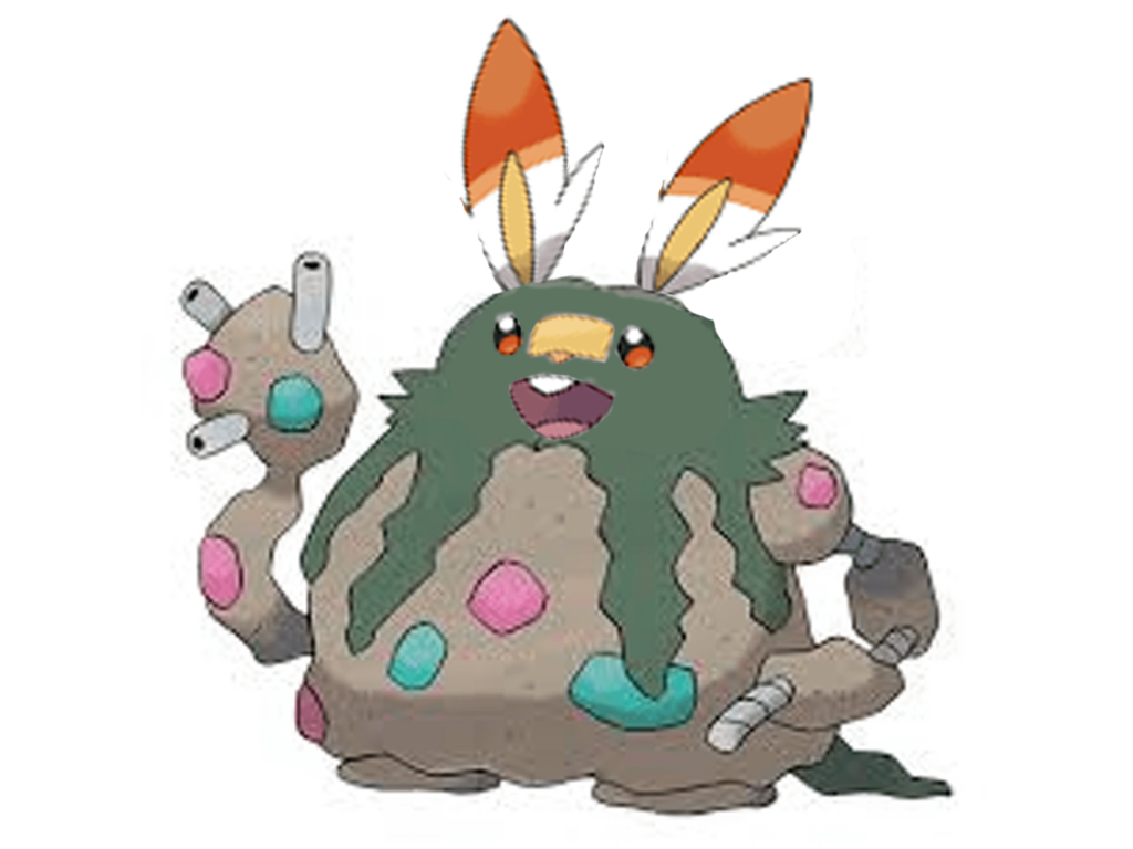 i made a cursed fusion between garbodor and scorbunny