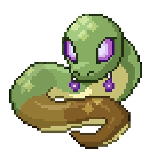Pixel art Sprites commission I did for some snake fakemon!