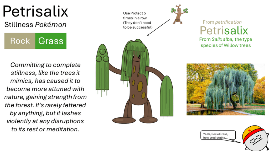 Can't draw, so, with the power of Powerpoint, a Sudowoodo evolution