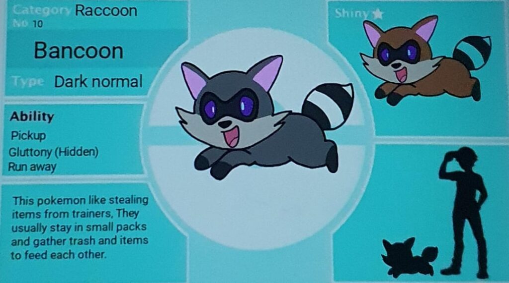 My Route 1 rodent For the osaka region! Meet bancoon and vandacoon.